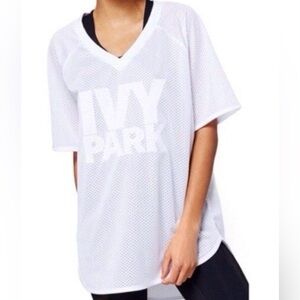 IVY PARK White Perforated Mesh Logo Tee